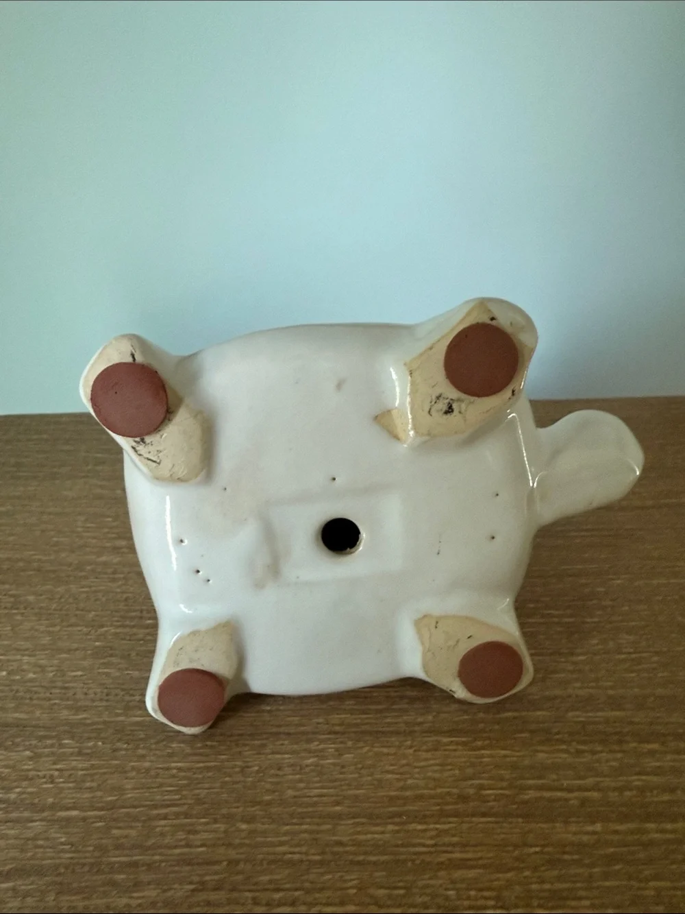 West Elm Glossy Cream Ceramic Turtle Accent
